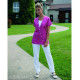 KYM Women's Tunic Raspberry and White - Style and Practicality in 5 Sizes - Size 40/42 V 3395