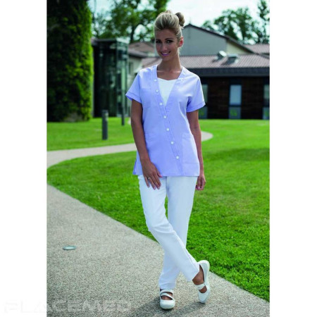 KYM Women's Tunic Iris and White: Elegance and Practicality in 5 Sizes - Size 40/42