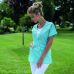 Women's KYM Tunic in Lagoon & White - Elegance & Comfort in All Sizes V 3405