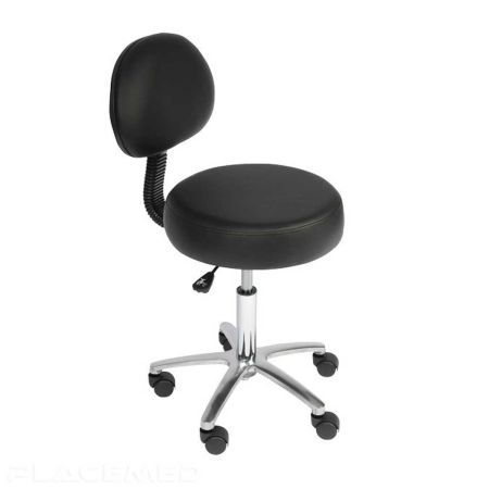 Tabouret avec Dossier Confort Premium Alu: pour les Professionnels