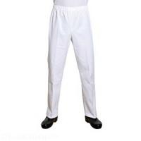 Pantalon Bering Mixte Sergé Blanc | Taille Élastique | 65% Polyester, 35% Coton