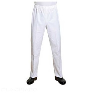 Pantalon Bering Mixte Sergé Blanc | Taille Élastique | 65% Polyester, 35% Coton