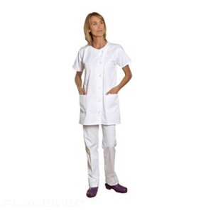 Tunique Méditerranée Femme Sergé Col Rond Manches Courtes | 3 Poches