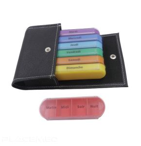 Pilulier Semainier Evolution - Larges Compartments in Different Colors - High-Quality Sewn Pouch