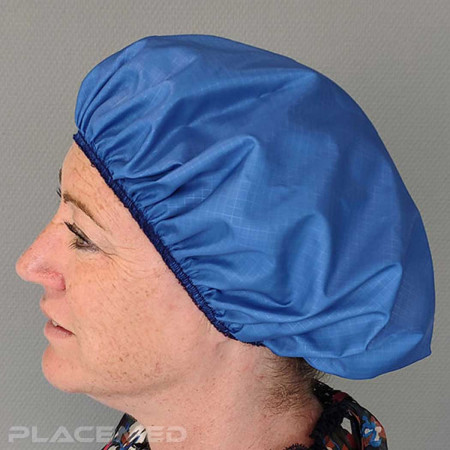 Blue Washable Polyester Cap x5 - Durable Protection for Healthcare Workers