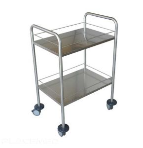 Guéridon inox - Durabilité et mobilité avec roulettes et protecteurs de chocs