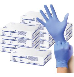 10 x 150 Peha-soft Nitrile Fine Once Gloves Disposable Examination Gloves Blue XS to XL