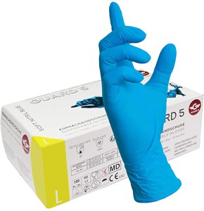 100 pcs Box - Disposable Blue Nitrile Gloves, Powder-Free, Latex-Free