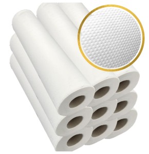 6 Rolls of Embossed Examination Paper - White Pure Wadding - 70 x 35 cm