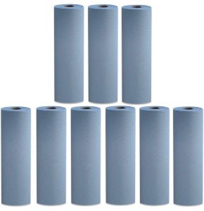 9 x Simply Direct Blue Massage Table Rolls 2 Ply. Hygiene Roll. 48cm wide x 50 meters long