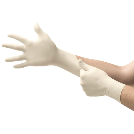 Ansell Microflex 69-318 Disposable Latex Gloves, Chemical Protection, Size M (100 Gloves)