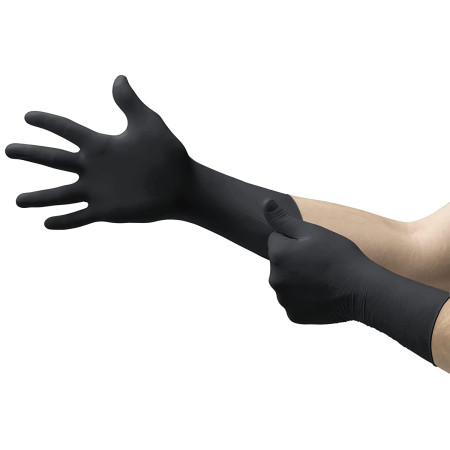 Ansell MICROFLEX®93-862 Disposable Nitrile Examination Gloves - Mechanical, Automotive, Industrial, Health - Black XL 100 units