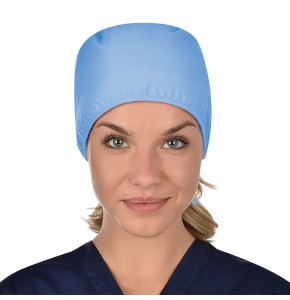 B-well Op Capot Fabric Operating Room Caps for Medical Staff, Light Blue, One Size