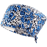 B-well Surgical Cloth Cap - Leopard - One Size Fits All - Fabric Nurse Cap for Medical Staff