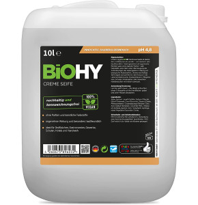 BiOHY Liquid Cream Soap (10L Canister), Gentle Hand Soap Refill, Fragrance-Free and Colorant-Free