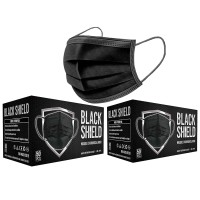 BLACK SHIELD - Set of 102 - Black Surgical Medical Masks - Filtration EFB >95% - CE Certification