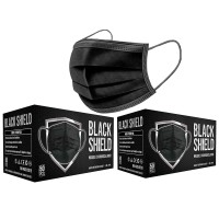 BLACK SHIELD - Lot de 102 - Masque médical chirurgical NOIR - Filtration EFB >95% - Certification CE