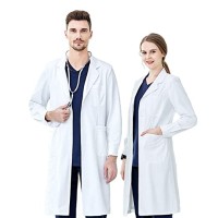 White Cotton High School Blouse, Laboratory Chemistry Blouse, Men/Women, Long Sleeve