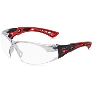 Lunettes De Protection BOLLE Rush+ Incolore - Flexible Anti-buée Antidérapant Rouge Noir