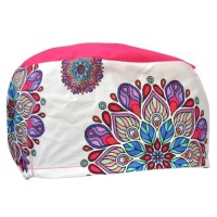 Medical Cap for Nurses, Veterinarians, Dentists. Long Hair. Mandala Pattern