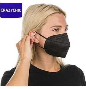 CRAZYCHIC - 10x Masque FFP2 NR Noir - Norme CE EN149 - Masque de Protection Respiratoire Certifié - Haute Filtration 5 Couches CE0598 - Stock Fran...