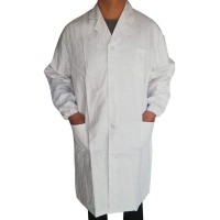 DEELIN Chemise Médicale Laboratoire de Chimie Manches Longues Uniforme de Travail Blouse Blanche