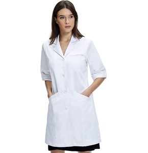 Dr. James Women's White Medical Blouse, 3/4 Sleeves, Classic Fit
