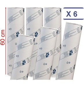 Draps D'examen Ouate Luxe 60 cm - 6 rouleaux - Gaufré - Dimension 60x35cm Draps D'examen Ouate Luxe 60 cm - 6 rouleaux - Gaufré - Dimension 60x35cm