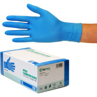 Box of 200 Nitrile Gloves (XL, Blue) - Disposable Examination Gloves, Powder-Free, Latex-Free, Non-Sterile