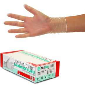 Vinyl Gloves | 1000 pieces | 10 boxes (L, Transparent) | Disposable Examination Gloves