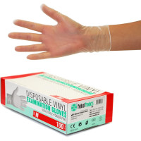 1000 Pieces of Vinyl Gloves 10 Boxes (M, Transparent) - Disposable Examination Gloves, Powder-Free, Latex-Free, Non-Sterile for Cleaning Kitchens