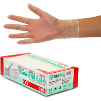 Vinyl Gloves | 1000 pcs | 10 boxes (XL, Transparent) | Disposable Examination Gloves, Powder-Free, Latex-Free | Sanitary Items for Cleaning Kitchens