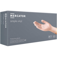 MERCATOR SIMPLE VINYL Vinyl Gloves, size M - 100 pieces, transparent disposable gloves