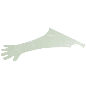 Veterinary Gloves with Shoulder Protection: Non-Sterile, Wearable on Both Sides - Transparent Green
