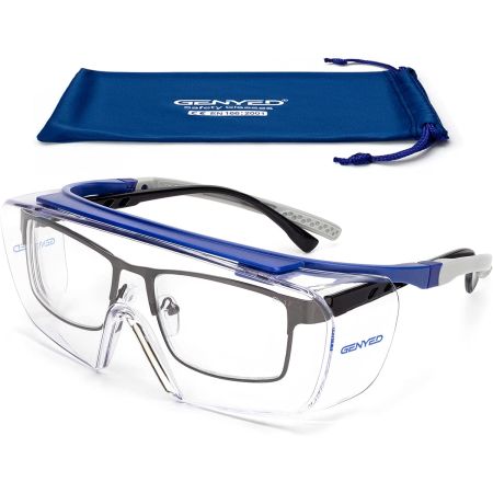 GENYED® Surlunettes de Sécurité, Lunette de Protection Travail, Certifiées CE EN166, Lunettes de Protection Anti-rayures Anti-buée UV400, Bran...