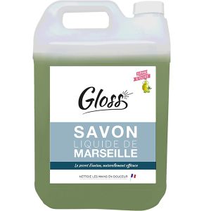 GLOSS - Savon de Marseille Liquide - 100% végétal - Nettoie et dégraisse - Adoucis les mains - A l'huile d'olive - 5L - Fabrication française