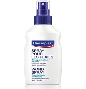 Hansaplast Spray Antiseptique (1 x 100 ml), Spray nettoyant pour les plaies superficielles, Désinfectant pour protéger les plaies des infections Hansaplast Spray Antiseptique (1 x 100 ml), Spray nettoyant pour les plaies superficielles, Désinfectant pour protéger les plaies des infections