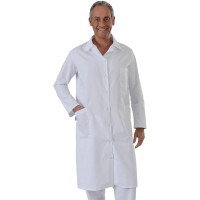 Blouse blanche femme Hurry Jump Label - Manches longues - Lavable en machine à 90 degrés - Usage médical ou industriel