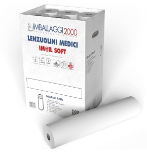 IMBALLAGGI 2000 18 2 MASSAGE FITTED MEDICAL PAPER ROLL - 75m Length - 60cm Height - Pack of 6