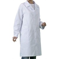 IMJONO White Lab Coat - Student and High School Student - 100% Cotton - Long Sleeve - Pocket - Button - Casual - Chemistry
