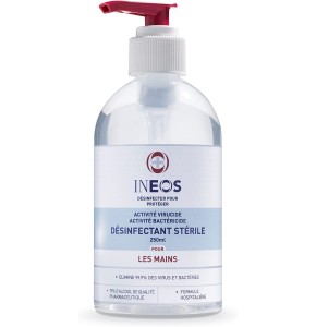 Gel hydroalcoolique INEOS Hygienics (250 ml) - Formule hospitalière - Efficace contre 99,9% des virus et des bactéries