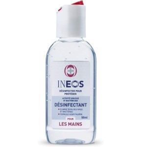 Gel hydroalcoolique de poche INEOS Hygienics (50 ml) - Formule hospitalière - Efficace contre 99,9% des virus et des bactéries