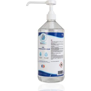 Kalisept - Gel Hydroalcoolique Bactéricide Fongicide Virucide - Alcool Végétal - 1L Gel Désinfectant, Ne Colle Pas