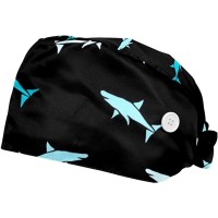 Set of 2 Adjustable Unisex Work Caps with Buttons and Sweatband