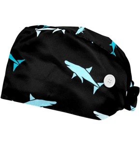 Lot de 2 bonnets de travail unisexe réglables avec boutons et bandeau anti-transpiration Lot de 2 bonnets de travail unisexe réglables avec boutons et bandeau anti-transpiration