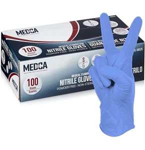 MEDca Gants d'examen en nitrile, bleu jetable sans poudre, petit/boîte de 100 unités MEDca Gants d'examen en nitrile, bleu jetable sans poudre, petit/boîte de 100 unités