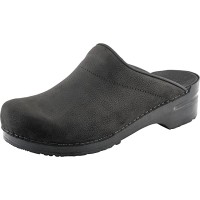 Sanita Karl in Oiled Leather - Open Clogs for Men - Anatomical Footbed with Soft Foam