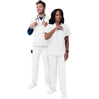 Sivvan Tenue Médicale Unisexe Classique - Blouse Col en V & Pantalon à Cordon