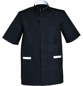 SNV Tunique médicale Homme en Polyester/Coton avec Manches Courte Uniforme médicale 3 Poches contrasté + Poche téléphone, Stylo Col Officier Blouse médicale Coupe Confort SNV Tunique médicale Homme en Polyester/Coton avec Manches Courte Uniforme médicale 3 Poches contrasté + Poche téléphone, Stylo Col Officier Blouse médicale Coupe Confort