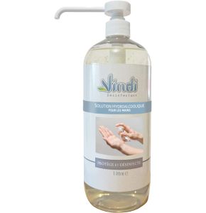 Solution hydroalcoolique 1L - Fabrication Française - 76% d'alcool - Désinfection mains et surfaces - Virucide